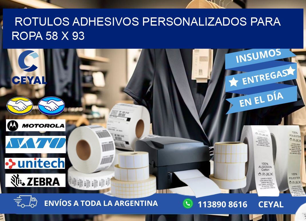 ROTULOS ADHESIVOS PERSONALIZADOS PARA ROPA 58 x 93