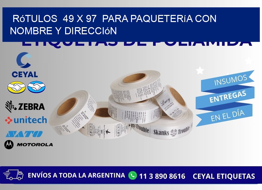 Rótulos 49 x 97 para Paquetería con Nombre y Dirección