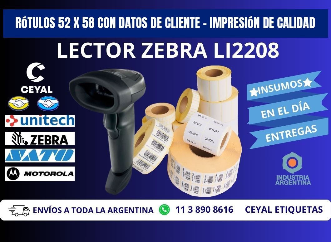 Rótulos 52 x 58 con Datos de Cliente – Impresión de Calidad