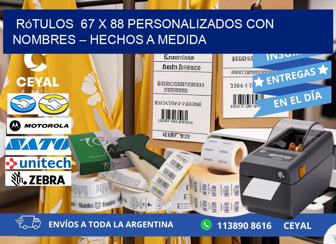 Rótulos 67 x 88 Personalizados con Nombres – Hechos a Medida