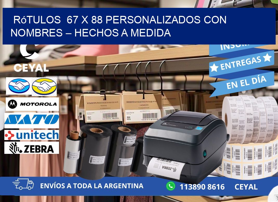Rótulos 67 x 88 Personalizados con Nombres – Hechos a Medida