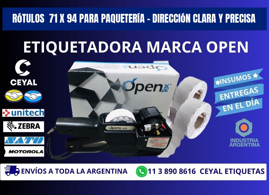 Rótulos 71 x 94 para Paquetería – Dirección Clara y Precisa
