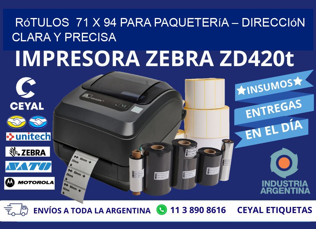 Rótulos 71 x 94 para Paquetería – Dirección Clara y Precisa