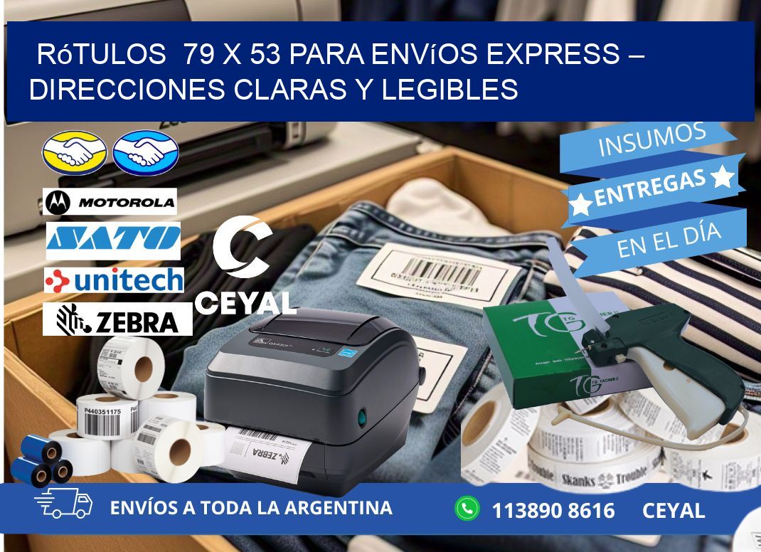 Rótulos  79 x 53 para Envíos Express – Direcciones Claras y Legibles