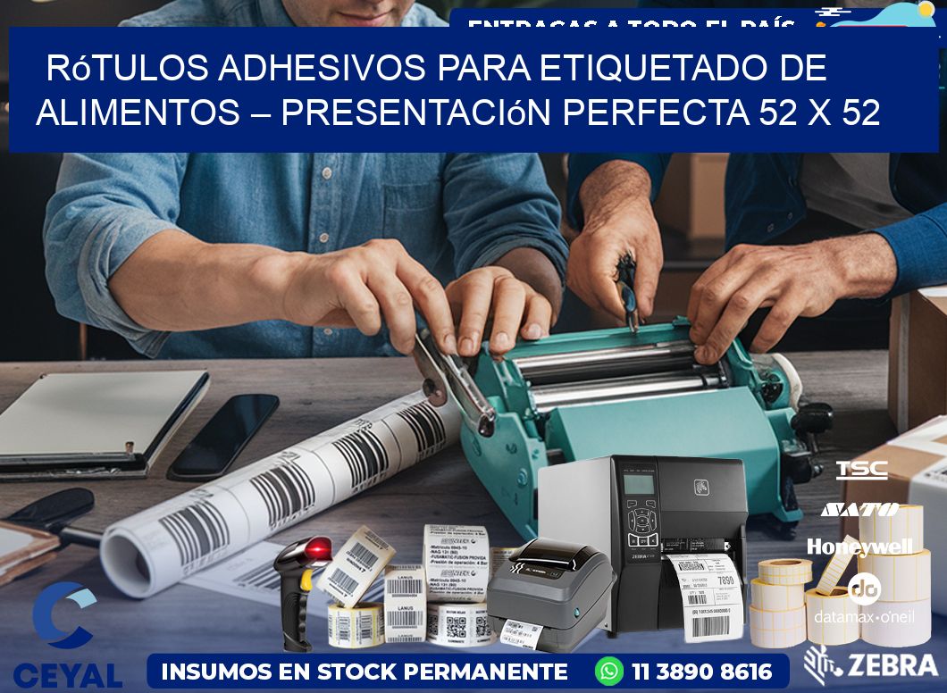 Rótulos Adhesivos para Etiquetado de Alimentos – Presentación Perfecta 52 x 52