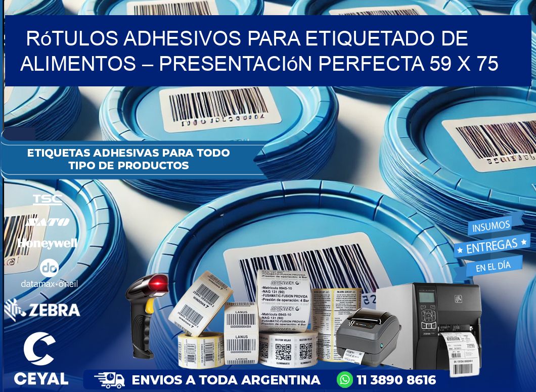 Rótulos Adhesivos para Etiquetado de Alimentos – Presentación Perfecta 59 x 75