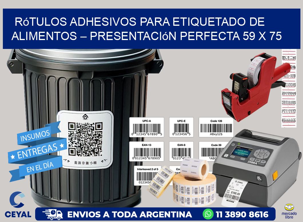 Rótulos Adhesivos para Etiquetado de Alimentos – Presentación Perfecta 59 x 75