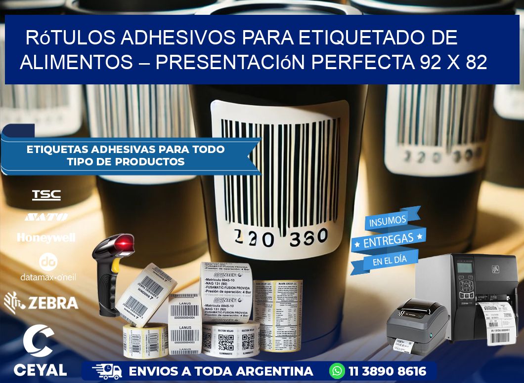 Rótulos Adhesivos para Etiquetado de Alimentos – Presentación Perfecta 92 x 82