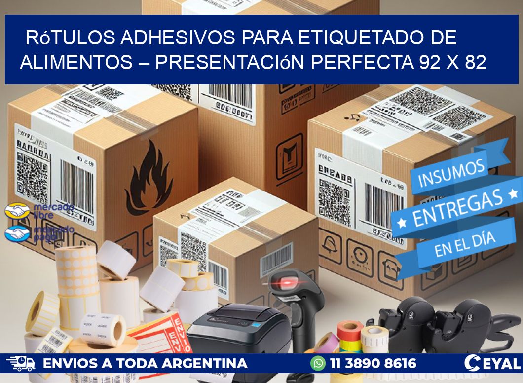 Rótulos Adhesivos para Etiquetado de Alimentos – Presentación Perfecta 92 x 82