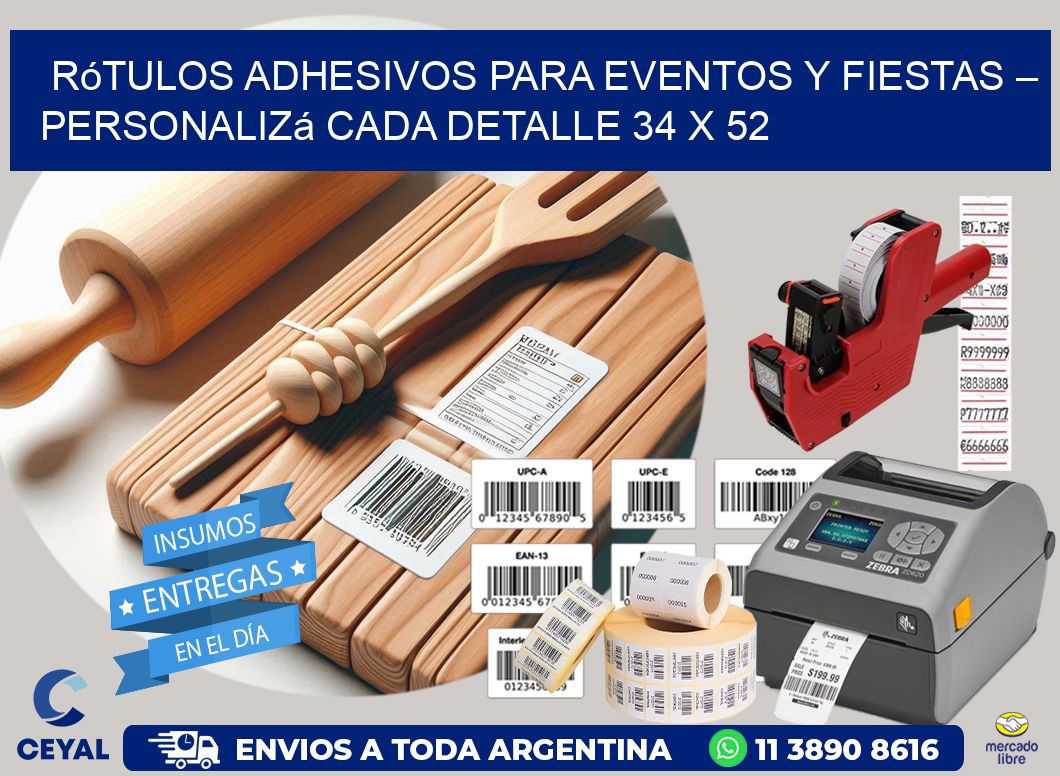 Rótulos Adhesivos para Eventos y Fiestas – Personalizá Cada Detalle 34 x 52