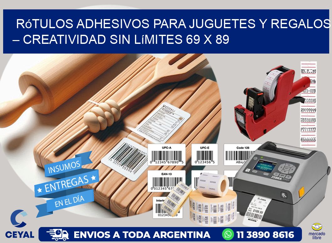 Rótulos Adhesivos para Juguetes y Regalos – Creatividad Sin Límites 69 x 89