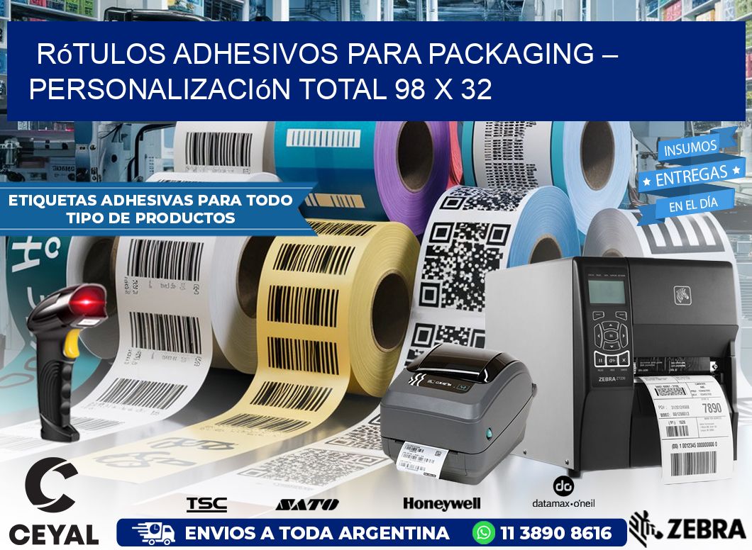 Rótulos Adhesivos para Packaging – Personalización Total 98 x 32