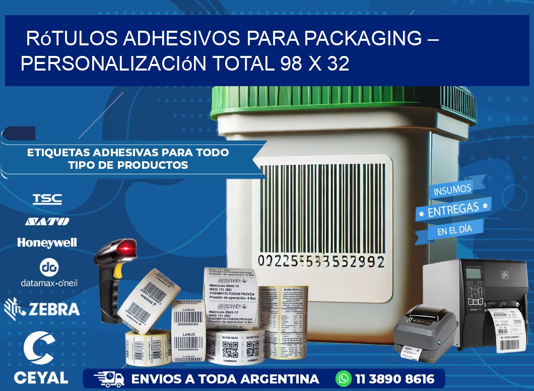 Rótulos Adhesivos para Packaging – Personalización Total 98 x 32