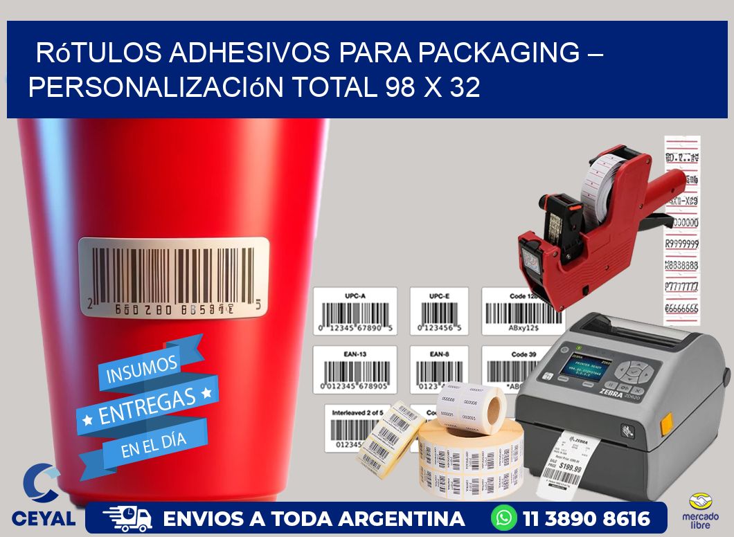 Rótulos Adhesivos para Packaging – Personalización Total 98 x 32