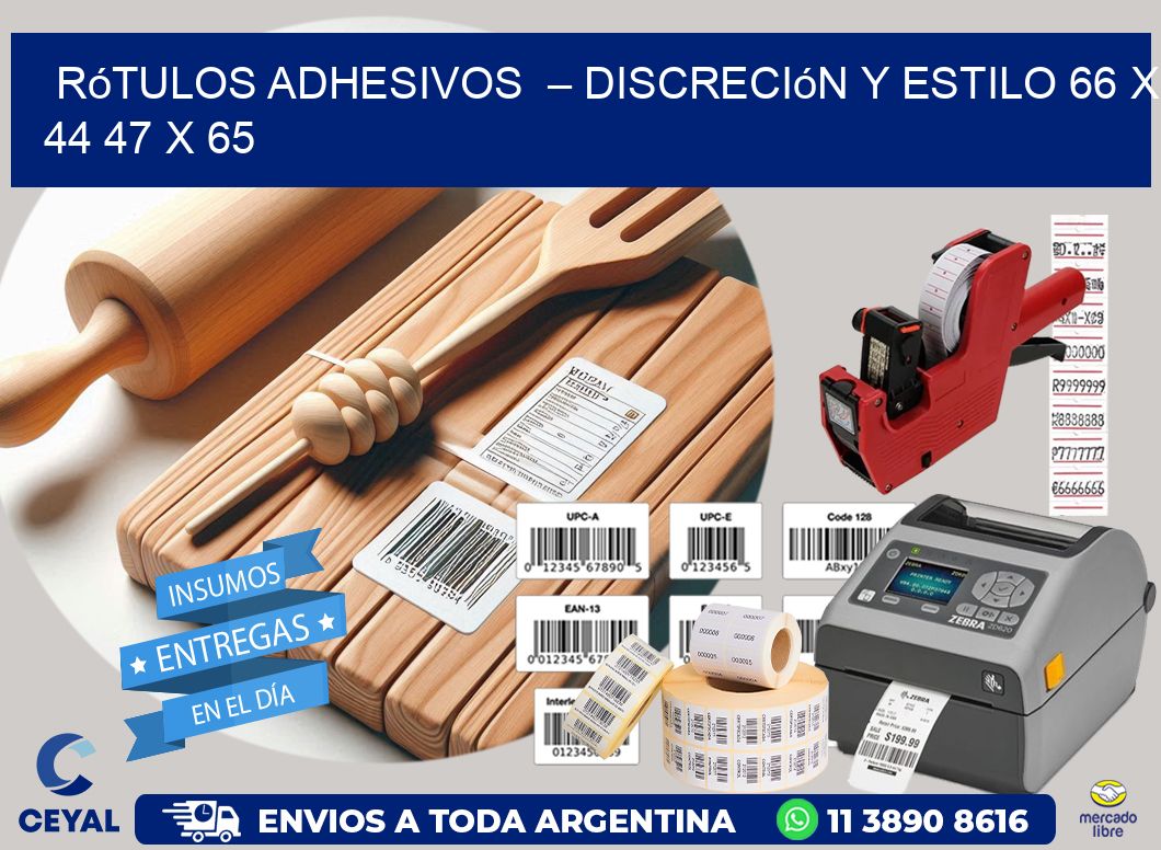 Rótulos Adhesivos – Discreción y Estilo 66 x 44 47 x 65