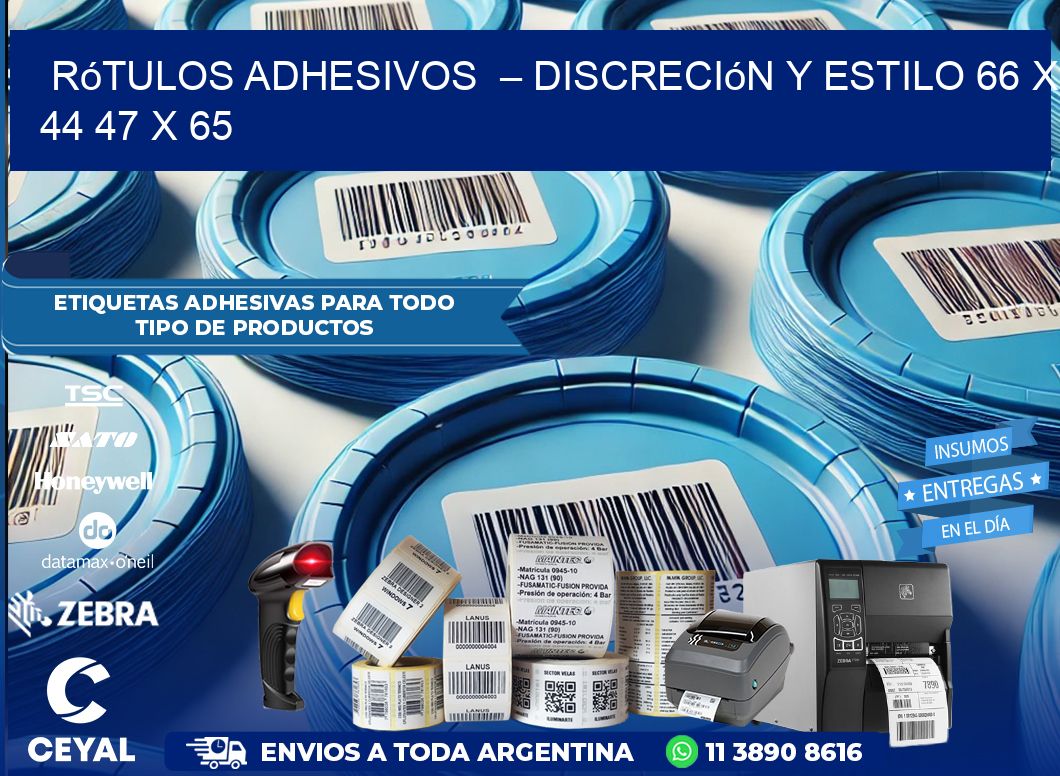 Rótulos Adhesivos – Discreción y Estilo 66 x 44 47 x 65