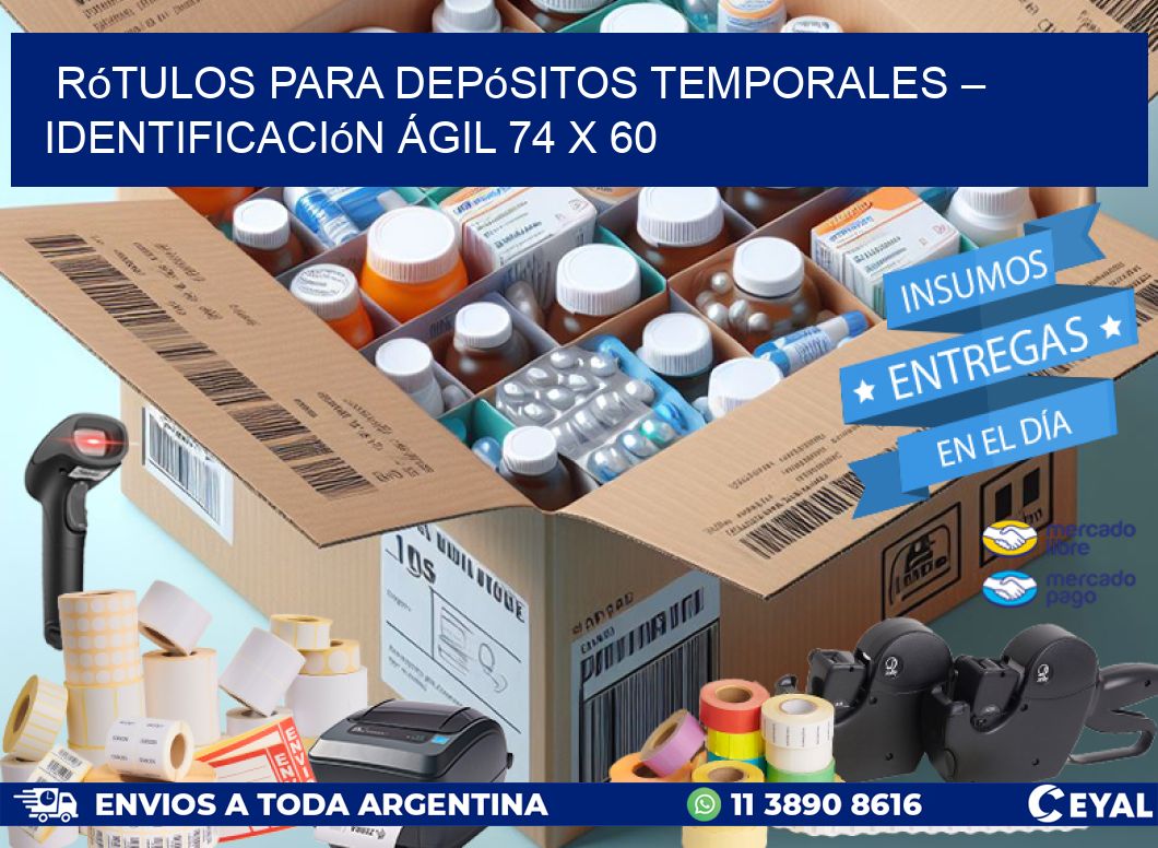 Rótulos para Depósitos Temporales – Identificación Ágil 74 x 60