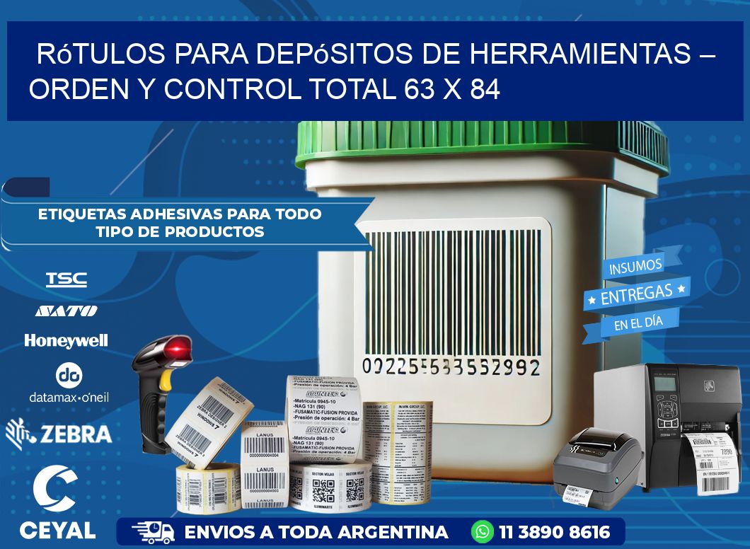 Rótulos para Depósitos de Herramientas – Orden y Control Total 63 x 84