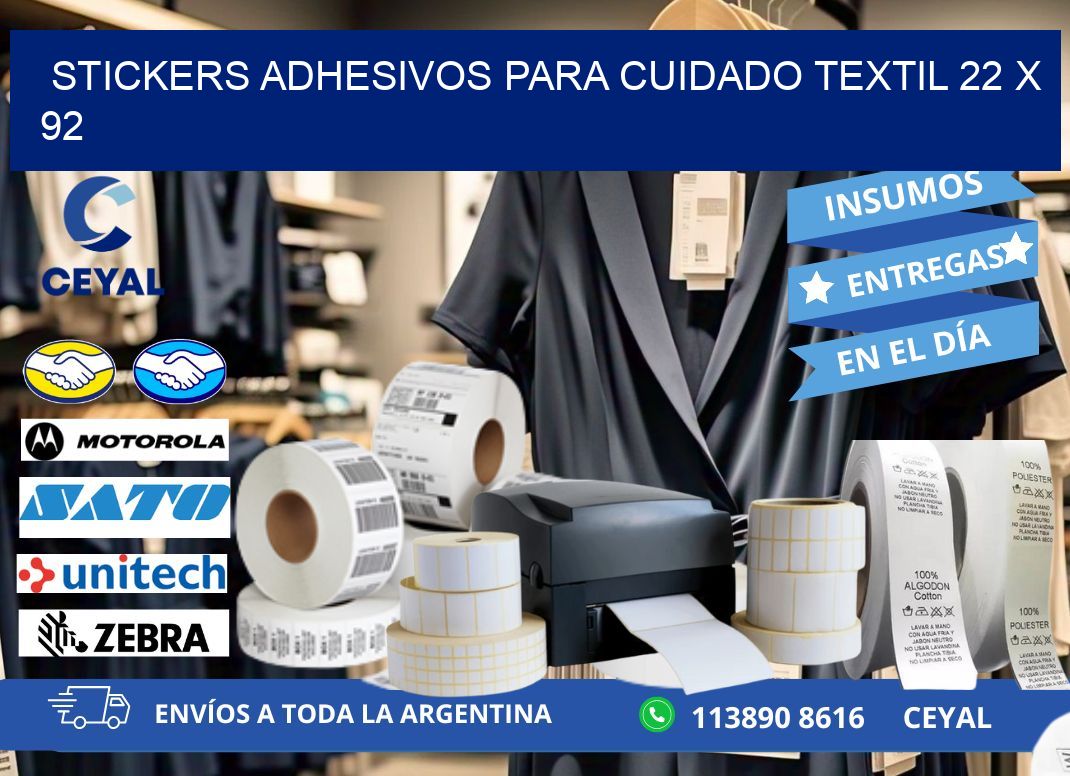 STICKERS ADHESIVOS PARA CUIDADO TEXTIL 22 x 92