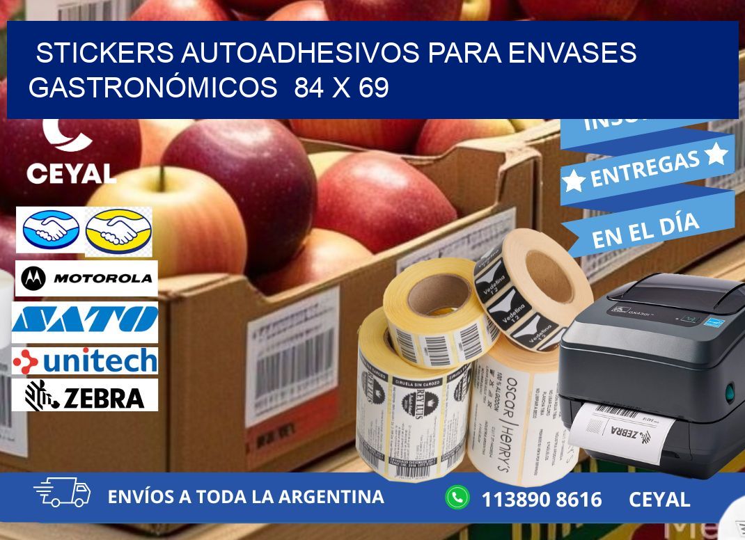 STICKERS AUTOADHESIVOS PARA ENVASES GASTRONÓMICOS 84 x 69