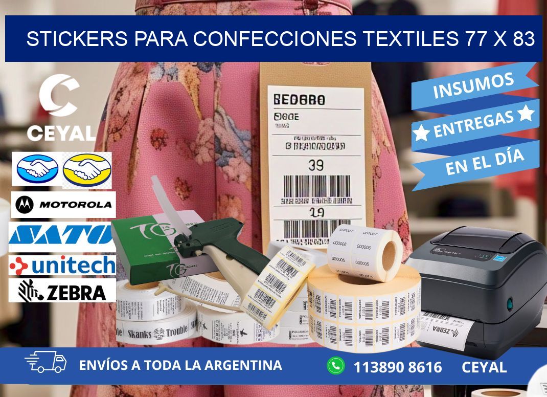 STICKERS PARA CONFECCIONES TEXTILES 77 x 83
