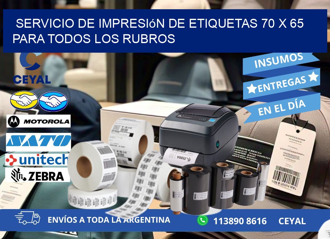 Servicio de Impresión de Etiquetas 70 x 65 para Todos los Rubros