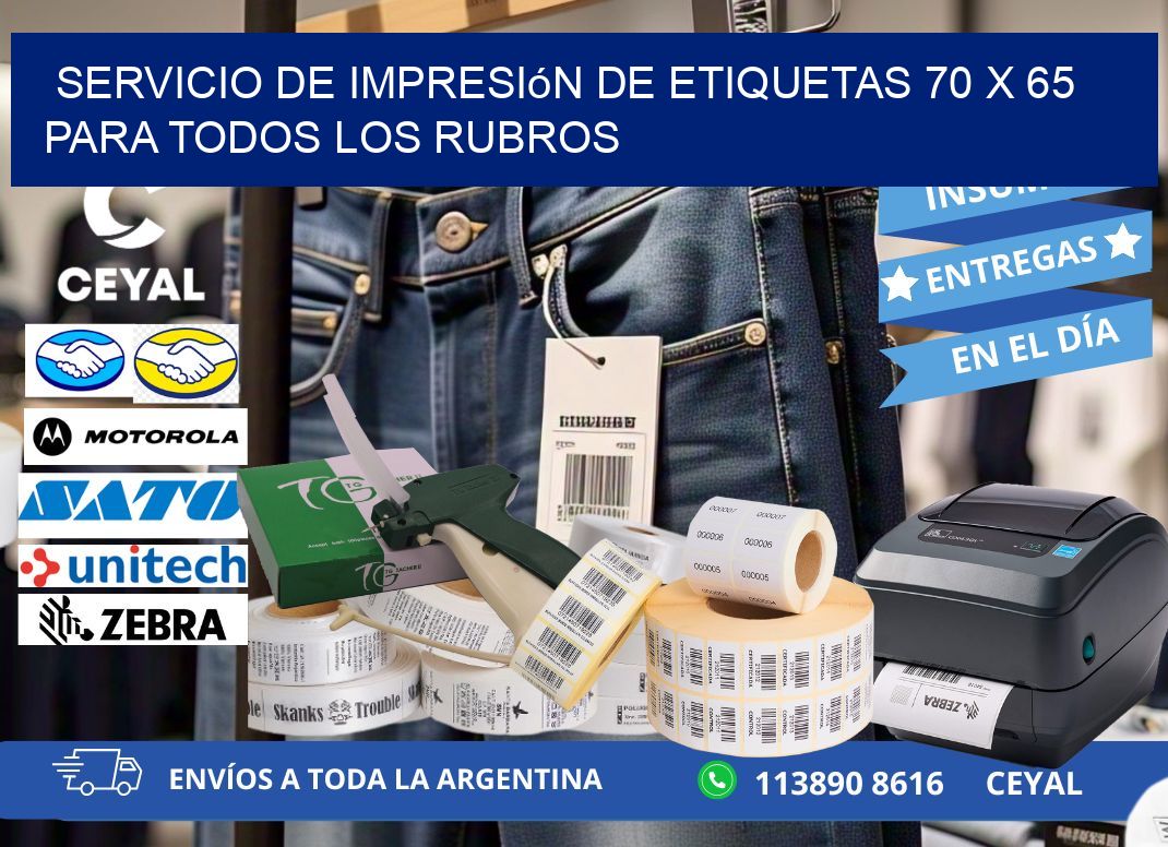 Servicio de Impresión de Etiquetas 70 x 65 para Todos los Rubros