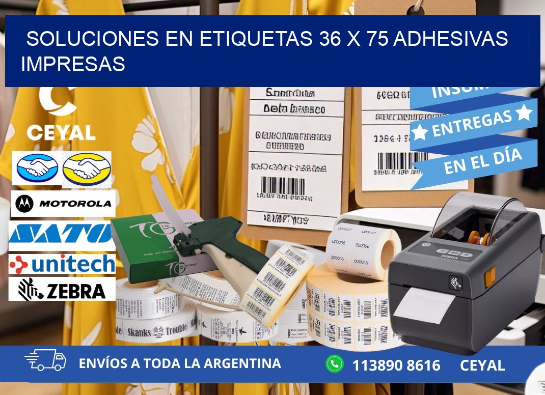 Soluciones en Etiquetas 36 x 75 Adhesivas Impresas