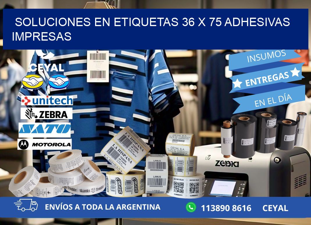 Soluciones en Etiquetas 36 x 75 Adhesivas Impresas
