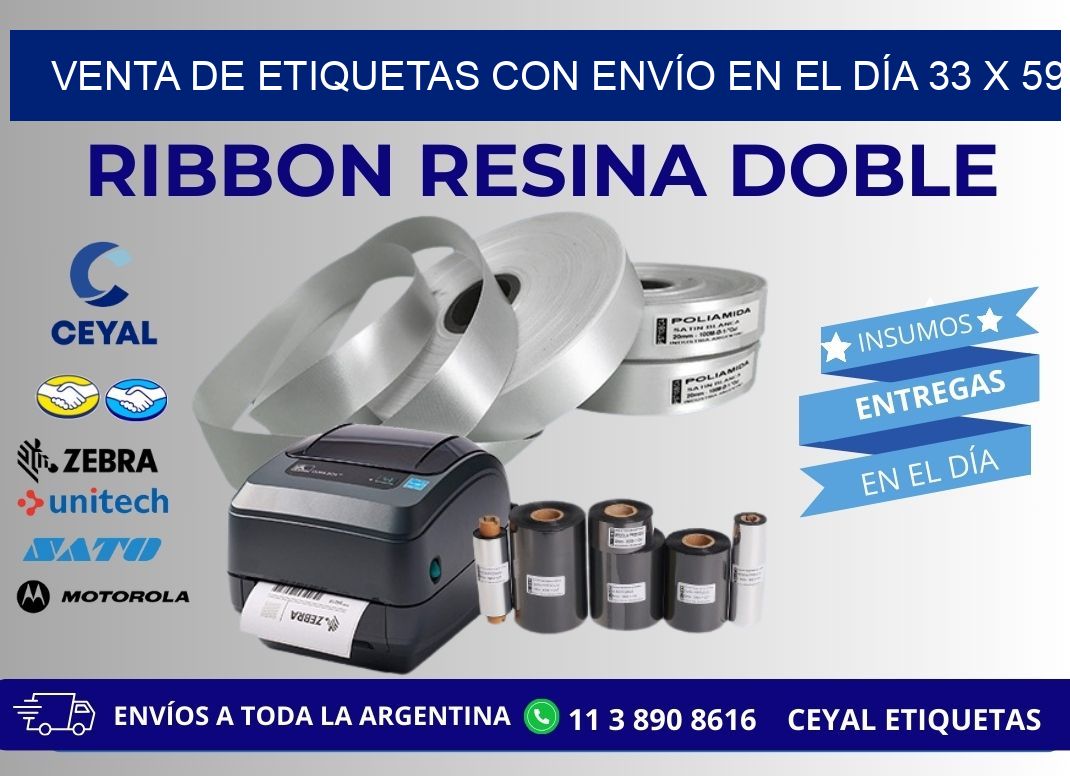 VENTA DE ETIQUETAS CON ENVÍO EN EL DÍA 33 x 59