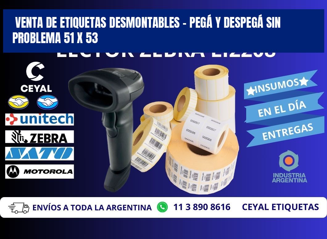 VENTA DE ETIQUETAS DESMONTABLES – PEGÁ Y DESPEGÁ SIN PROBLEMA 51 x 53