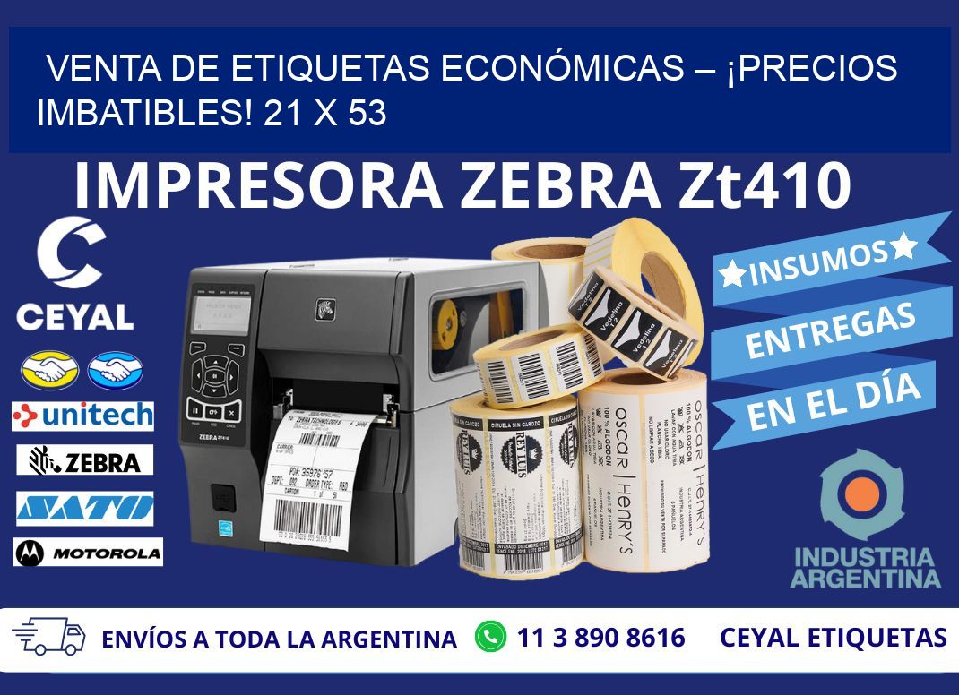 VENTA DE ETIQUETAS ECONÓMICAS – ¡PRECIOS IMBATIBLES! 21 x 53