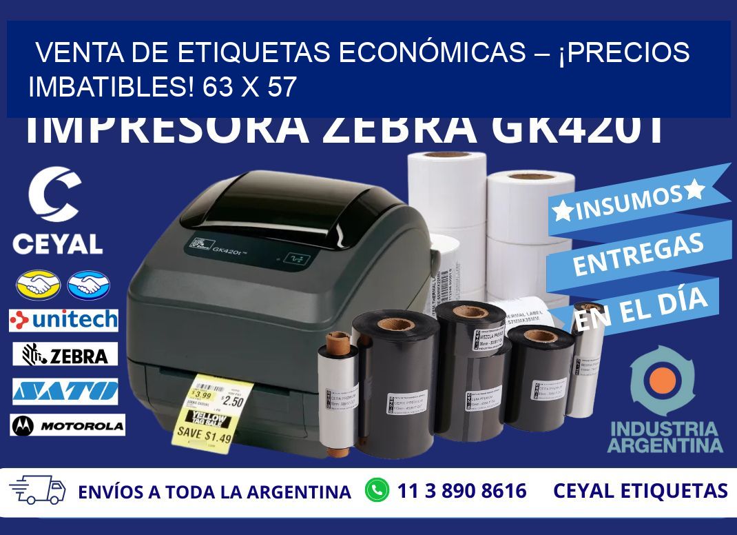 VENTA DE ETIQUETAS ECONÓMICAS – ¡PRECIOS IMBATIBLES! 63 x 57