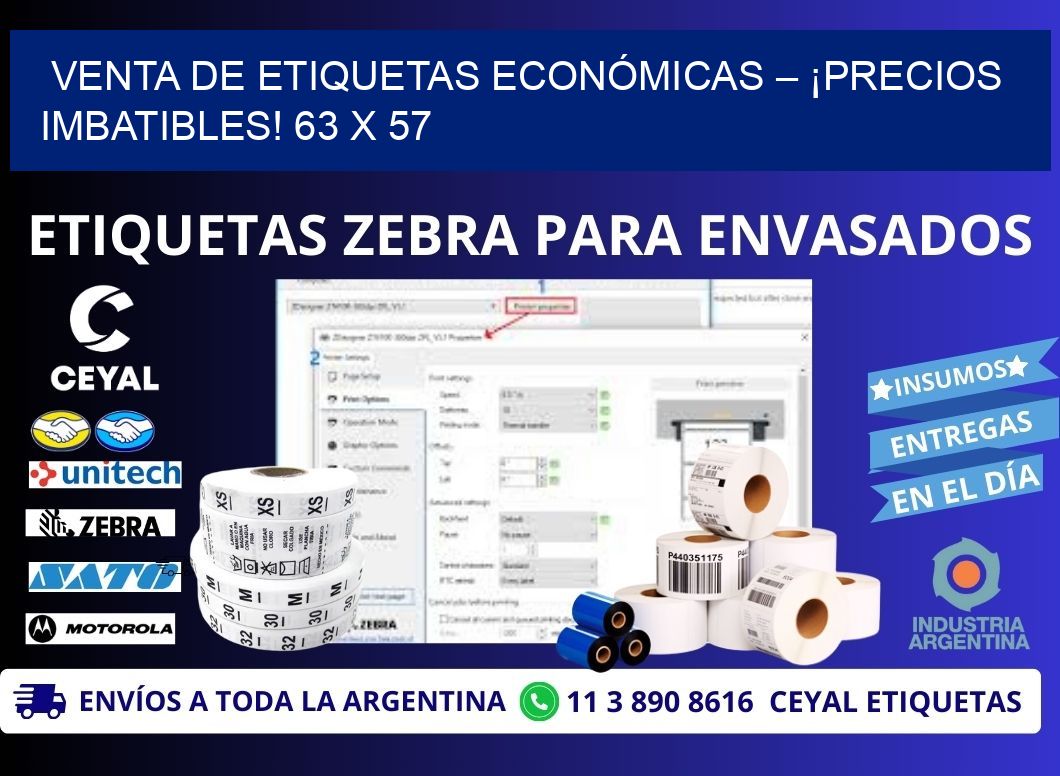 VENTA DE ETIQUETAS ECONÓMICAS – ¡PRECIOS IMBATIBLES! 63 x 57