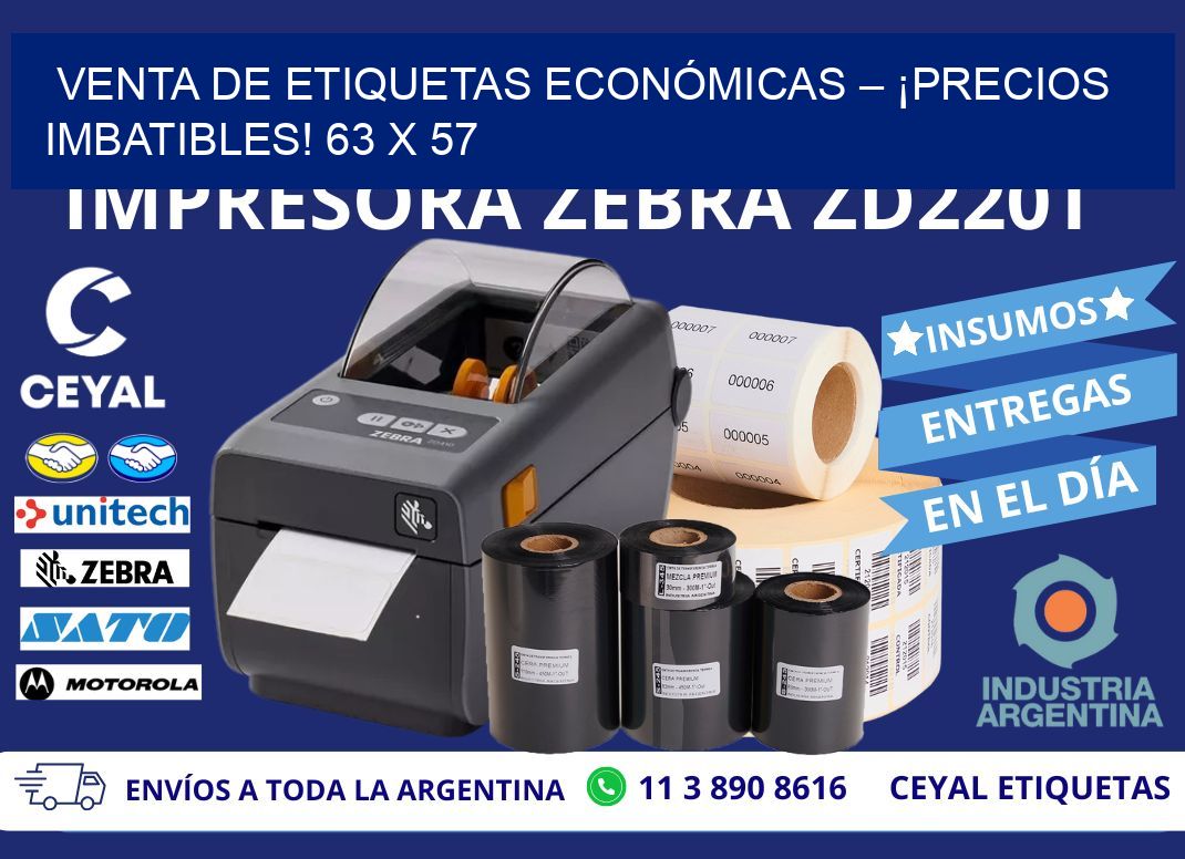 VENTA DE ETIQUETAS ECONÓMICAS – ¡PRECIOS IMBATIBLES! 63 x 57