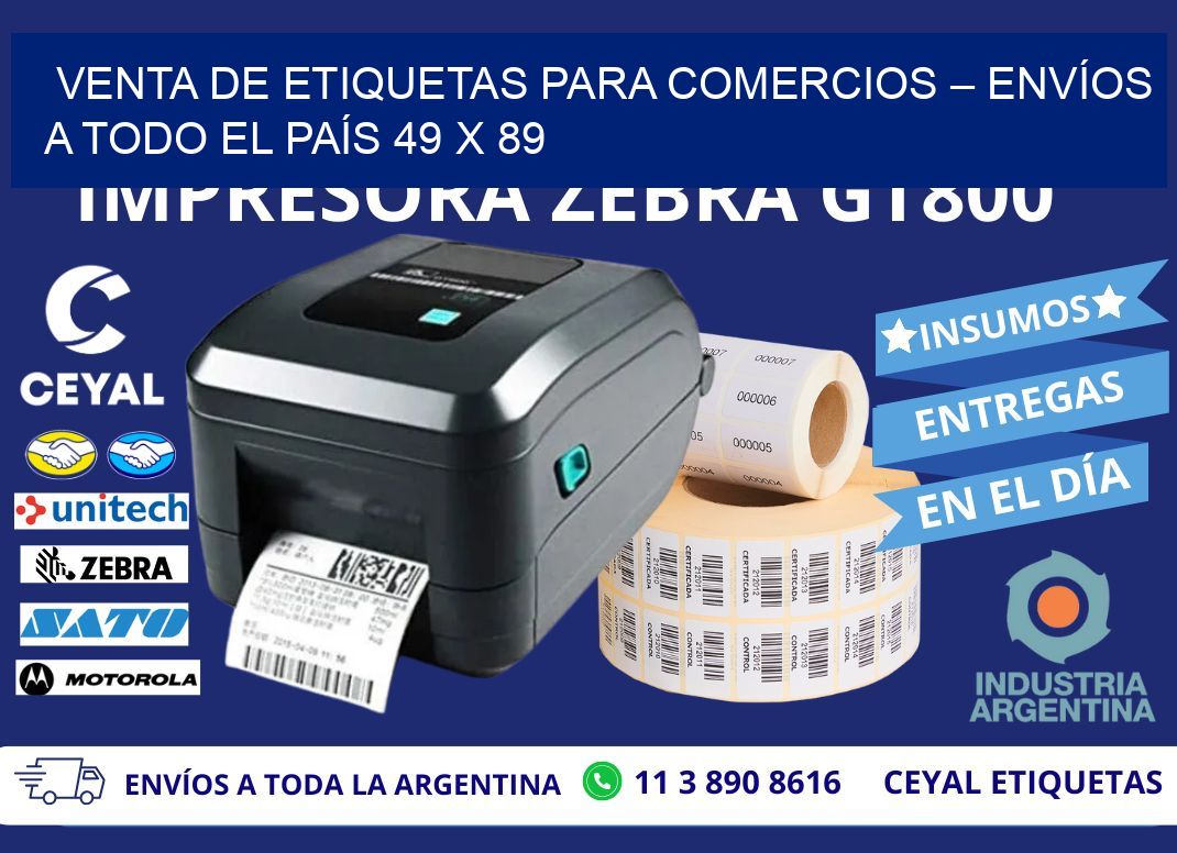 VENTA DE ETIQUETAS PARA COMERCIOS – ENVÍOS A TODO EL PAÍS 49 x 89