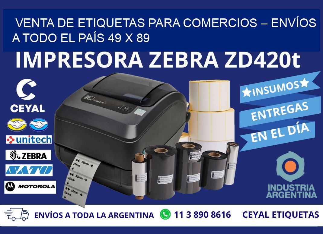 VENTA DE ETIQUETAS PARA COMERCIOS – ENVÍOS A TODO EL PAÍS 49 x 89