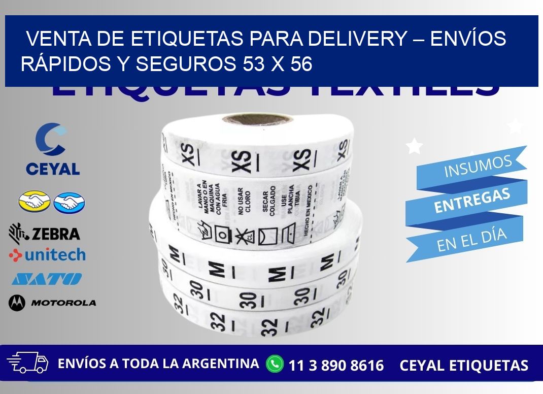 VENTA DE ETIQUETAS PARA DELIVERY – ENVÍOS RÁPIDOS Y SEGUROS 53 x 56