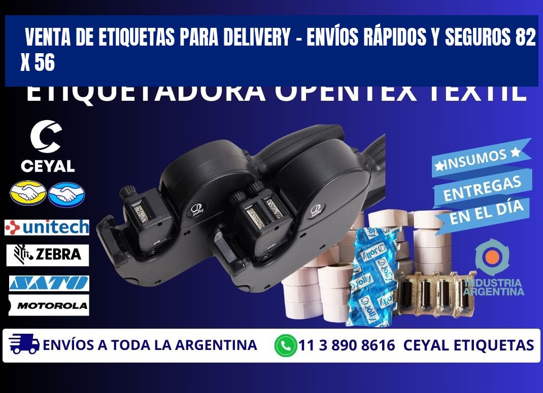 VENTA DE ETIQUETAS PARA DELIVERY – ENVÍOS RÁPIDOS Y SEGUROS 82 x 56