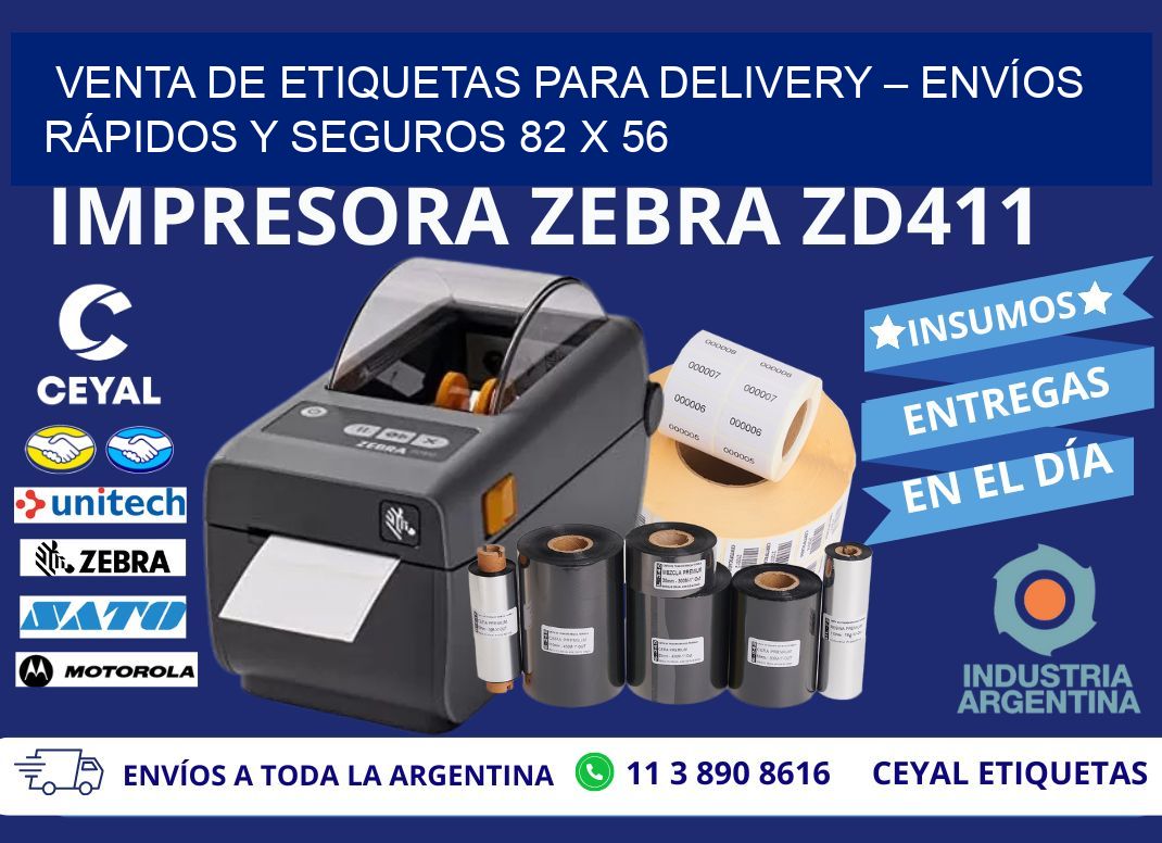 VENTA DE ETIQUETAS PARA DELIVERY – ENVÍOS RÁPIDOS Y SEGUROS 82 x 56
