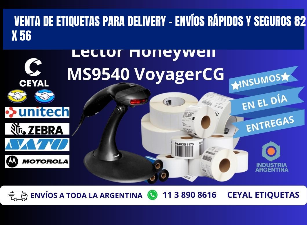 VENTA DE ETIQUETAS PARA DELIVERY – ENVÍOS RÁPIDOS Y SEGUROS 82 x 56