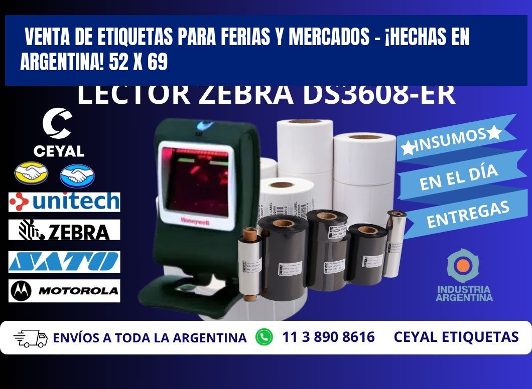 VENTA DE ETIQUETAS PARA FERIAS Y MERCADOS – ¡HECHAS EN ARGENTINA! 52 x 69