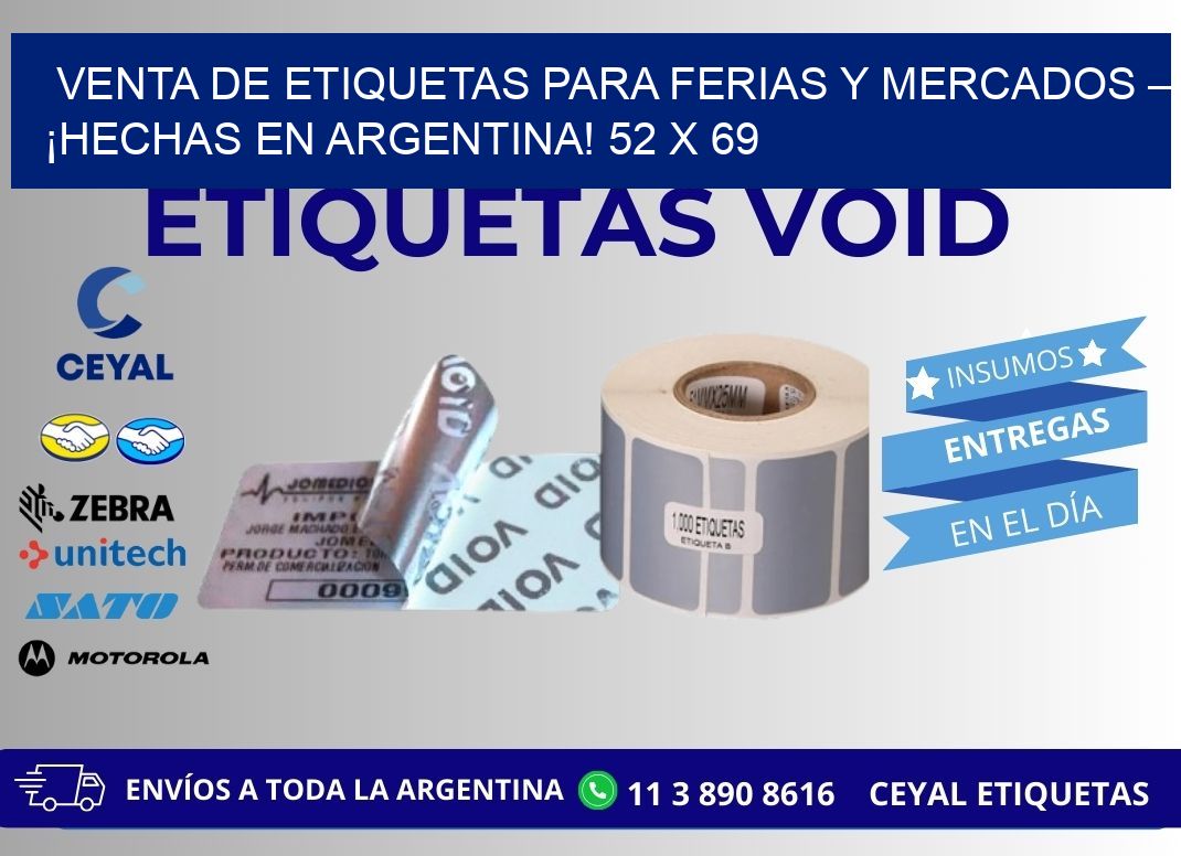 VENTA DE ETIQUETAS PARA FERIAS Y MERCADOS – ¡HECHAS EN ARGENTINA! 52 x 69