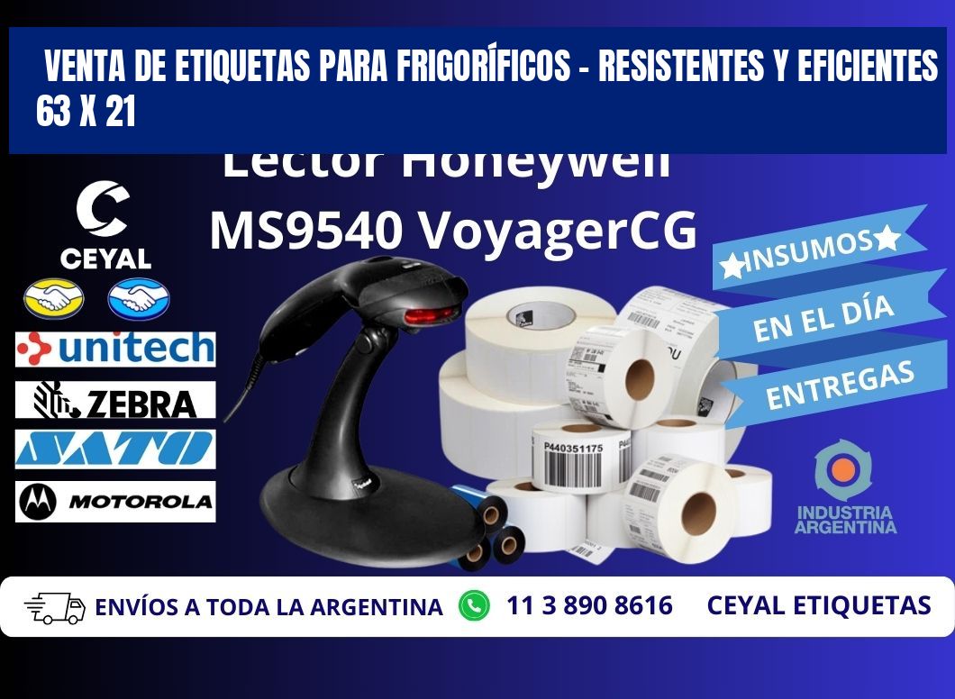 VENTA DE ETIQUETAS PARA FRIGORÍFICOS – RESISTENTES Y EFICIENTES 63 x 21