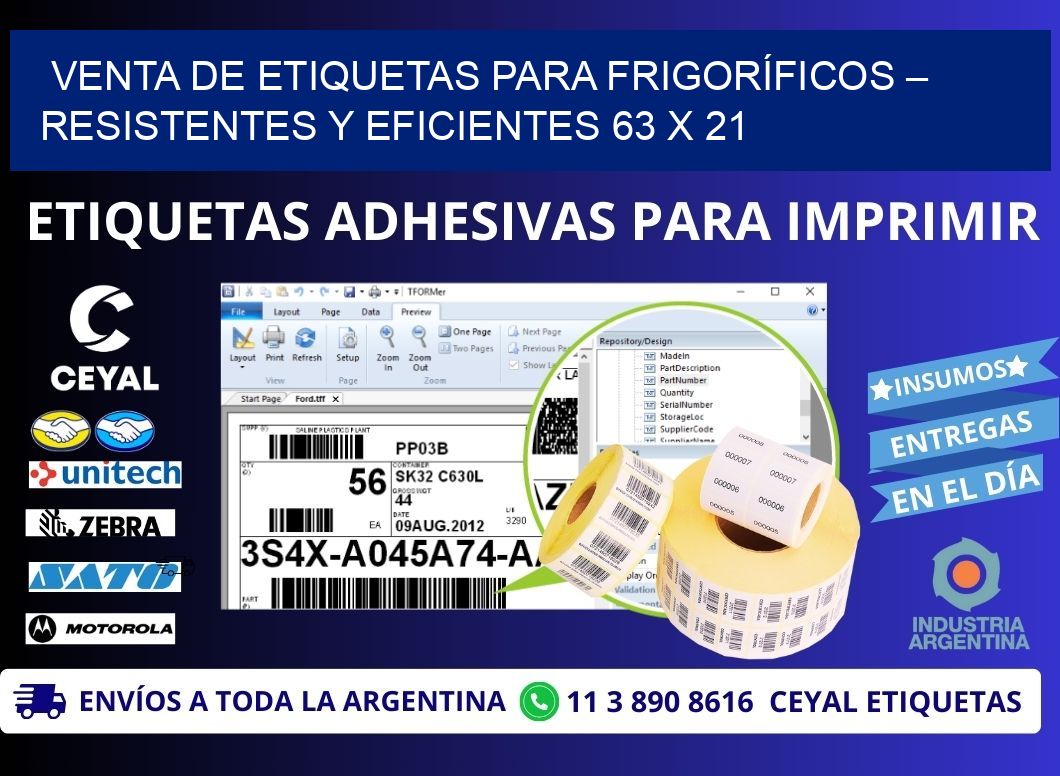 VENTA DE ETIQUETAS PARA FRIGORÍFICOS – RESISTENTES Y EFICIENTES 63 x 21