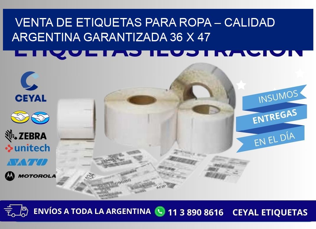 VENTA DE ETIQUETAS PARA ROPA – CALIDAD ARGENTINA GARANTIZADA 36 x 47