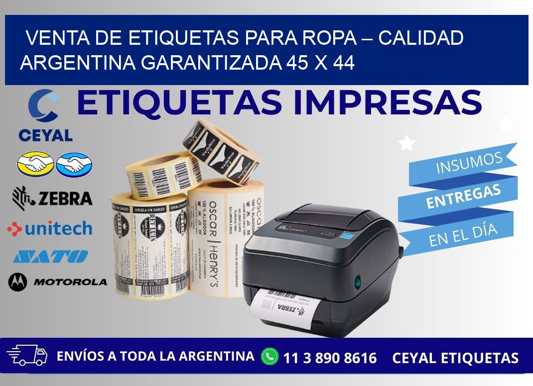 VENTA DE ETIQUETAS PARA ROPA – CALIDAD ARGENTINA GARANTIZADA 45 x 44