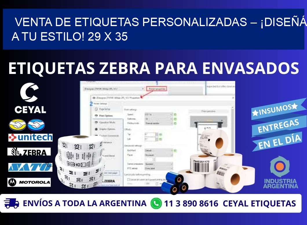 VENTA DE ETIQUETAS PERSONALIZADAS – ¡DISEÑÁ A TU ESTILO! 29 x 35