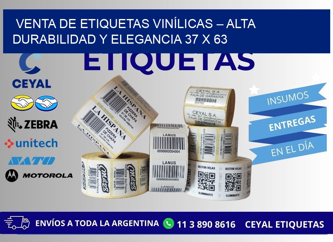 VENTA DE ETIQUETAS VINÍLICAS – ALTA DURABILIDAD Y ELEGANCIA 37 x 63
