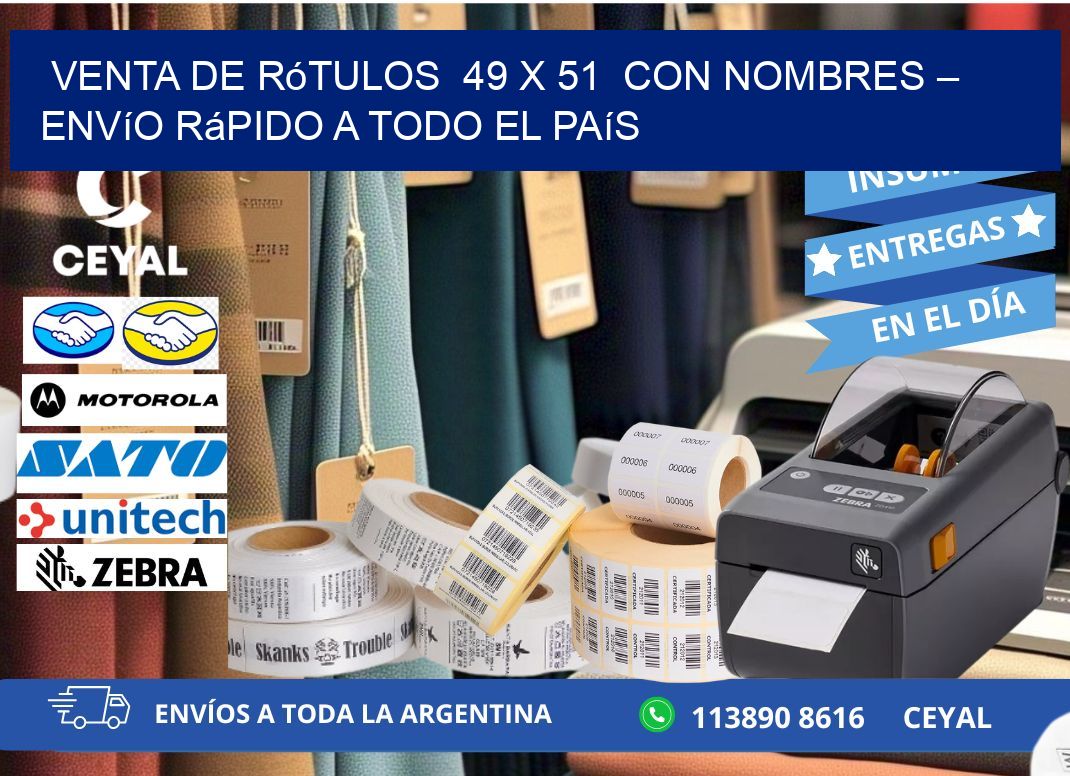 Venta de Rótulos 49 x 51 con Nombres – Envío Rápido a Todo el País